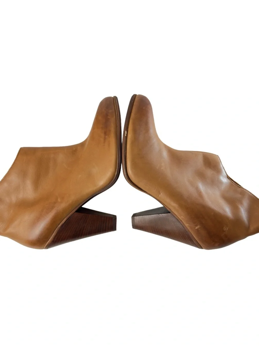 Donald J. Pliner Vachetta Ivy-35Bootie Ankle Boots Tan LeatherBlock Heel 7.5 - Picture 3 of 15
